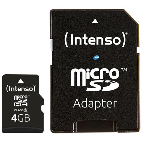 Intenso Microsd 4gb Con Adattatore Sd Fotocamera Notebook Tablet Smartphone - Foto 1