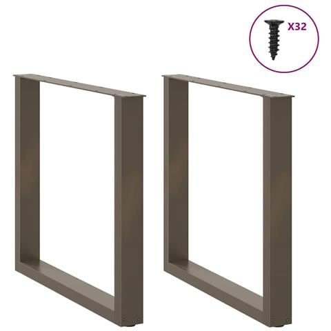 Gambe Tavolo Pranzo A U 2 Pz 90x(72-73) Cm Acciaio - Foto 3