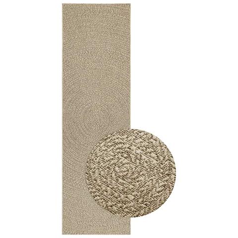 Tappeto Zizur Beige 80x250 Cm Aspetto Iuta Interni Ed Esterni - Foto 1