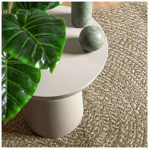 Tappeto Zizur Beige 80x250 Cm Aspetto Iuta Interni Ed Esterni - Foto 3