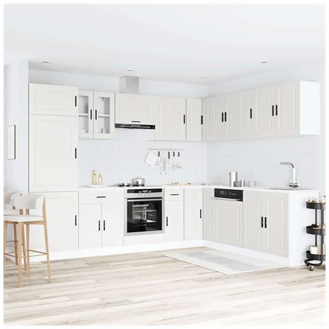 Set Mobili Da Cucina 14 Pz Porto Bianchi Legno Multistrato - Foto 3