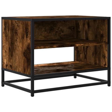 Mobile Tv Rovere Fumo 61x40x46 Cm Legno Multistrato E Metallo - Foto 2