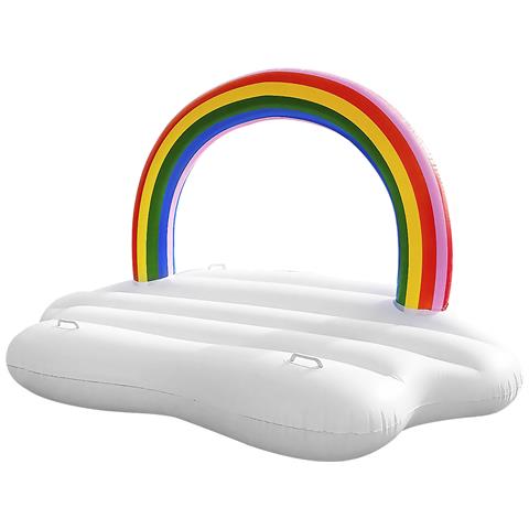 Galleggiante Gigante A Forma Di Zattera A Forma Di Nuvola Arcobaleno. 183x120 Cm. 183x116x120 Centimetri. Colore Bianco - Foto 1