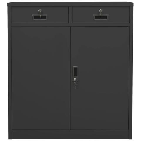 Lusso Casadino -  Armadio Per Ufficio Antracite 90x40x102 Cm In Acciaio - Foto 1