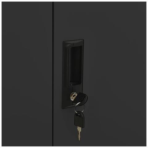 Lusso Casadino -  Armadio Per Ufficio Antracite 90x40x102 Cm In Acciaio - Foto 8