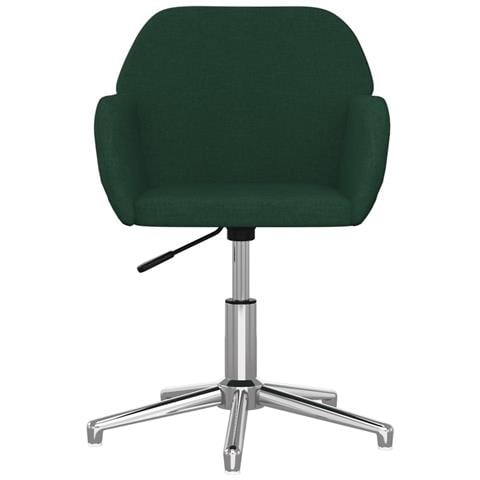 Sedia Da Ufficio Girevole Verde Scuro In Tessuto - Foto 2