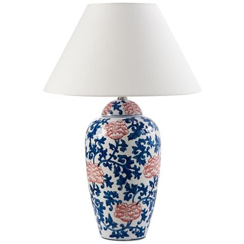 Lampada Da Tavolo Verusa Porcellana Bianco /blu - Foto 2