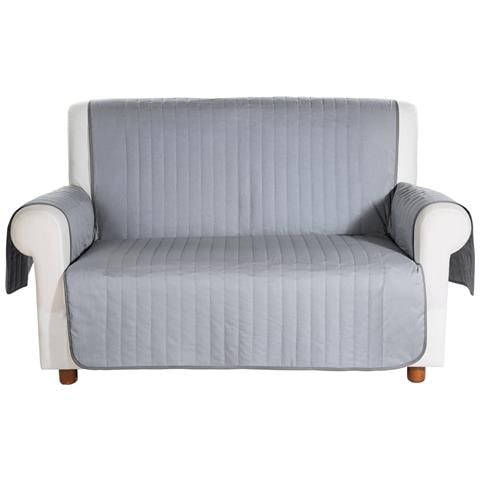 Copridivano Caleffi Bicolor In Cotone Colore Grigio Misura 2 Posti - Foto 2