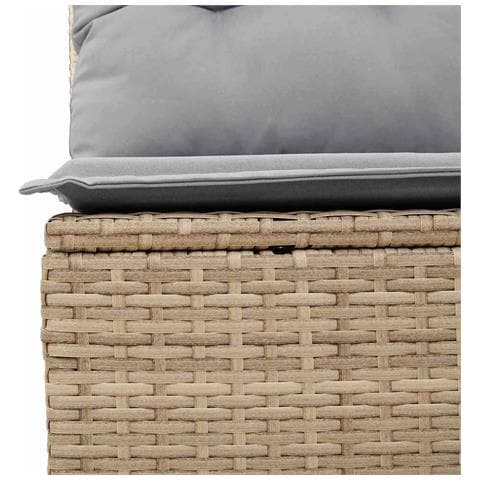 Set da pranzo da giardino 9 pezzi di con cuscini beige in polyrattan e acacia - Foto 9