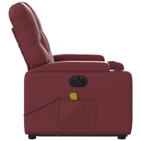 Poltrona Alzapersona Reclinabile Rosso Vino in Similpelle - Foto 9