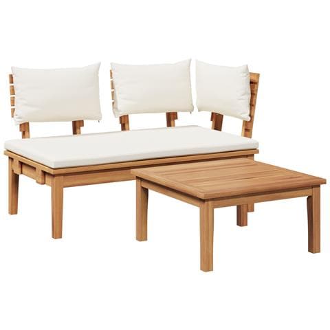 Set panchina da giardino in legno massello teak - Foto 1