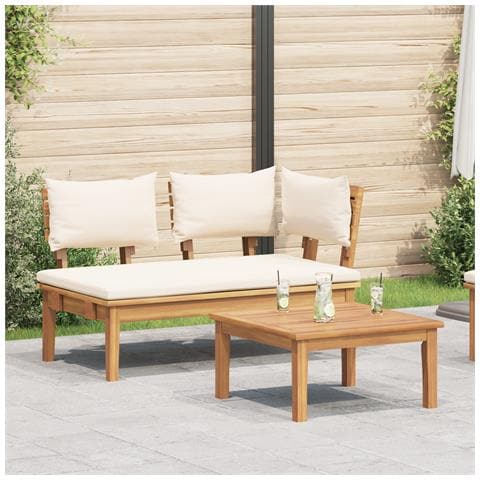 Set panchina da giardino in legno massello teak - Foto 2