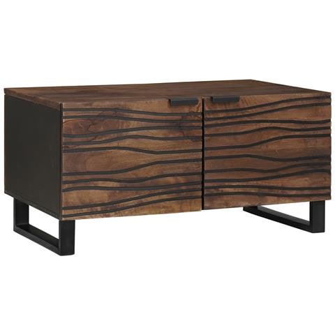 Tavolino da Caffè 80x50x40 cm Legno massello e legno ingegnerizzato - Foto 1