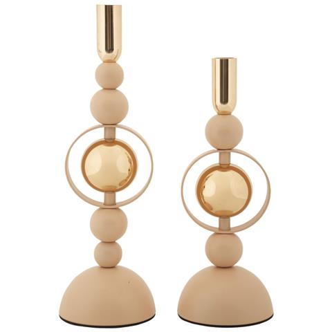 Portacandela Mf928 - Oro - Acciaio - 10x10x33 Cm - Foto 1