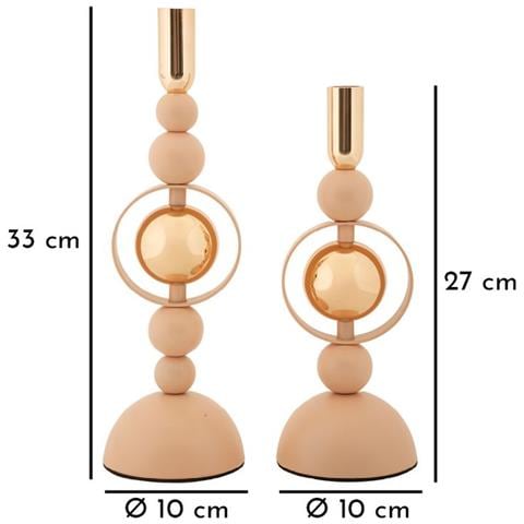 Portacandela Mf928 - Oro - Acciaio - 10x10x33 Cm - Foto 5