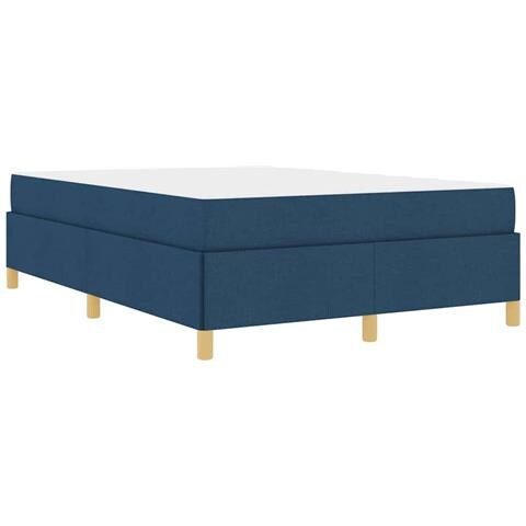 Letto a molle con materasso Blu e Bianco 160 x 200 cm Tessuto - Foto 1