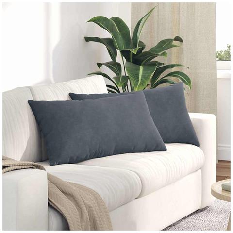 Cuscini da Divano 2 pcs Grigio scuro 80 x 40 cm - Foto 2