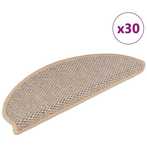 Tappeti Adesivi Scale Aspetto Sisal 30pz 65x21x4cm Beige Chiaro - Foto 1