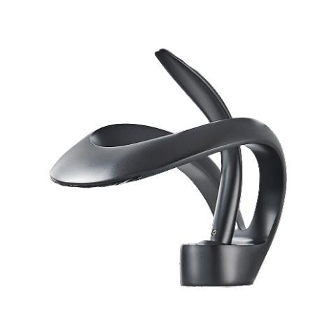 Rubinetto per lavabo da bagno, Blackswan, tipo M179, modello nero opaco con bocca a cascata, misura 15 cm - Foto 1