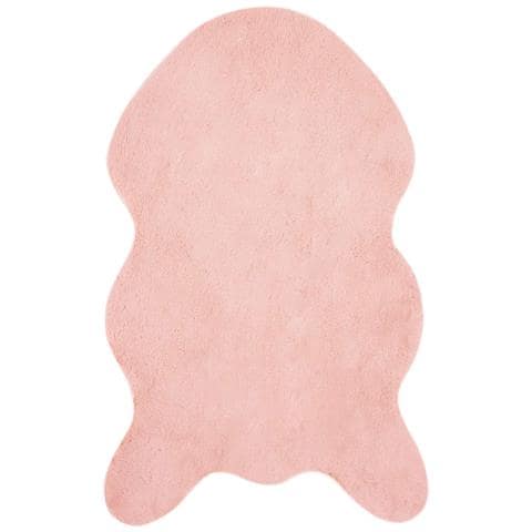 Tappeto in Pelliccia Sintetica di Coniglio Olite Rosa - Foto 1