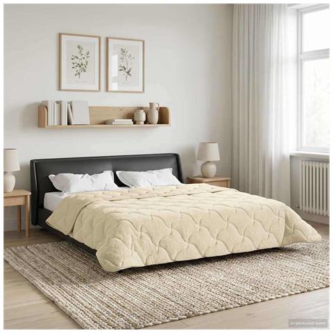 Duvet Estivo Crema 200 x 200 cm Microfibra e Fleece Teddy - Foto 2