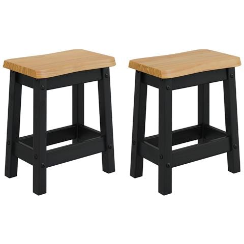 Sgabello da bar EKAI 2 pcs Nero 40 x 29 x 45,5 cm - Foto 1