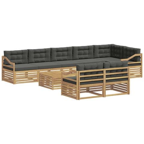 Set di divani da esterno con cuscino 9 pcs Bianco e Antracite - Foto 1