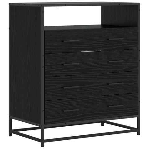 Mobile con Cassetti 4-Cassetto Rovere nero 70 x 41 x 83,5 cm - Foto 1