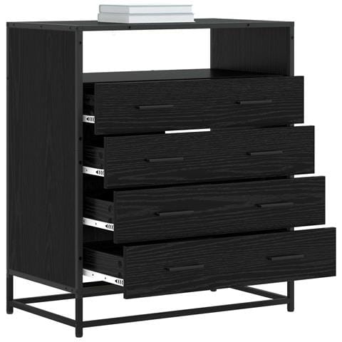 Mobile con Cassetti 4-Cassetto Rovere nero 70 x 41 x 83,5 cm - Foto 2