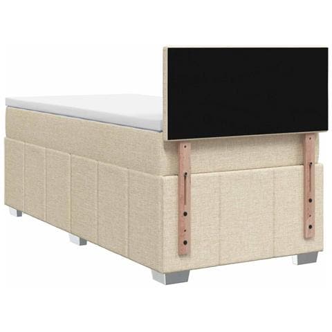 Letto box spring con materasso Crema 80 x 200 cm Tessuto - Foto 9