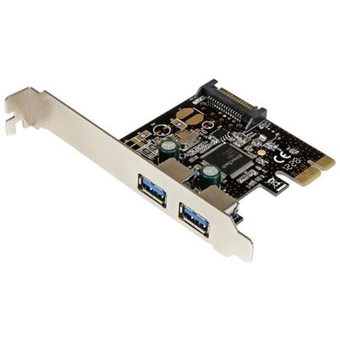 Scheda controller USB SuperSpeed 3.0 PCIe PCI Express a 2 porte con alimentazione SATA - Foto 1
