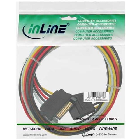 cavo prolunga alimentazione interna da sata maschio a sata femmina, 12v, 5v e 3,3v, 5 filamenti 11, 100cm - Foto 2