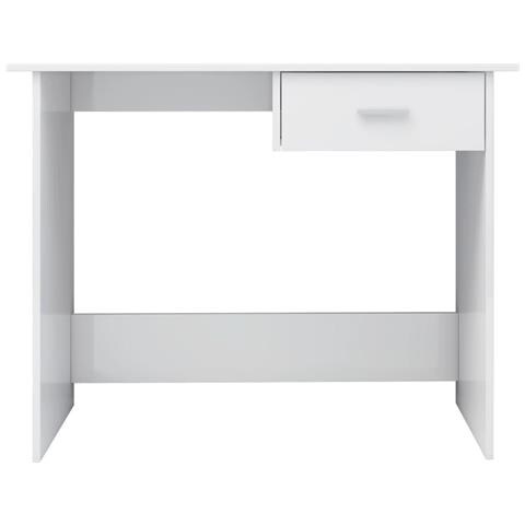Scrivania Bianco Lucido 100x50x76 cm in Legno Multistrato - Foto 2