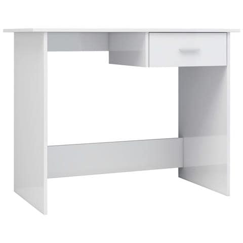 Scrivania Bianco Lucido 100x50x76 cm in Legno Multistrato - Foto 1