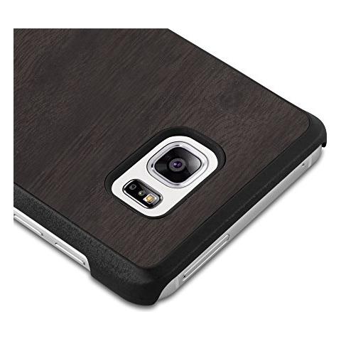 Custodia Compatibile Con Samsung Galaxy Note 5 In Woody Nero - Hard Case Coperchio Di Protezione In Look Legno Contro I Graffi E Gli Urti - Foto 2