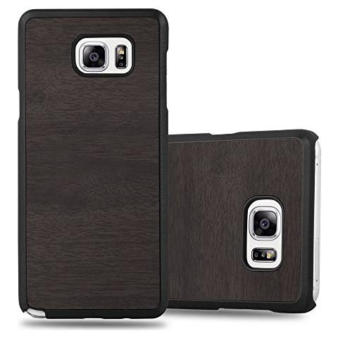 Custodia Compatibile Con Samsung Galaxy Note 5 In Woody Nero - Hard Case Coperchio Di Protezione In Look Legno Contro I Graffi E Gli Urti - Foto 1