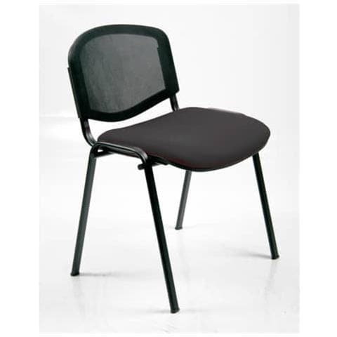 Sedia Visitatore 4 Gambe Dado D5n Schienale In Rete - Rivestimento Eco Nero - Conf. 2 Pezzi - D5n / 2 / en - Foto 1