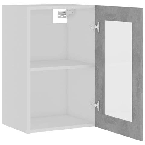 Mobile Pensile con Vetro “Lyon” Grigio Cemento 40x31x60 cm - Foto 2