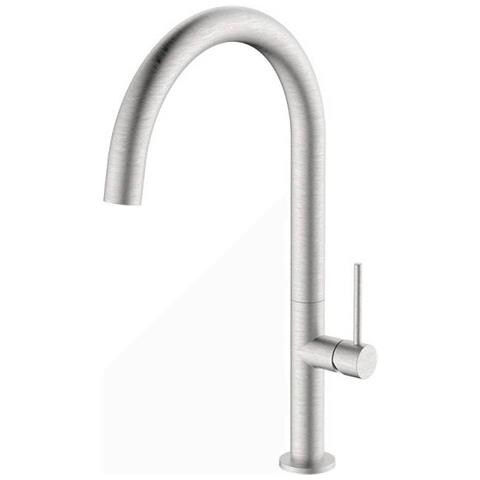 Miscelatore Lavello Bocca Alta In Acciaio Spazzolato Con Risparmio Acqua - Serie Detroit - Foto 2