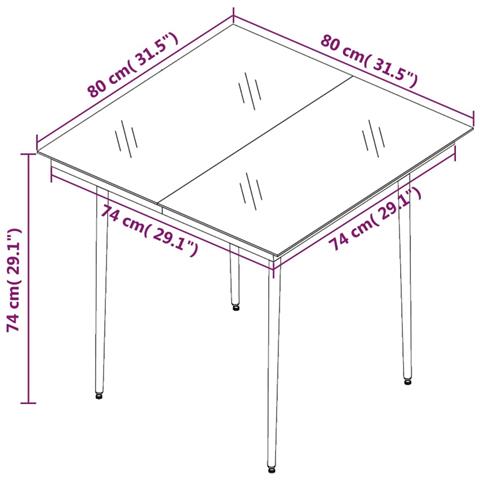 Set Da Pranzo Da Giardino 5 Pz Con Cuscini Polyrattan E Vetro - Foto 2