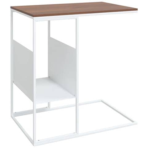 Tavolino Bianco 55x36x59,5 Cm Legno Multistrato - Foto 1