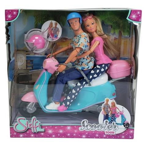 Simba Evi Love Fashion, bambola da gioco che indossa un grazioso vestito in jeans, con due altri abiti, con graziose stampe e sneakers, 12 cm, dai 3 anni in su