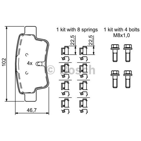 Kit Pastiglie Freno 986494222 - Foto 1