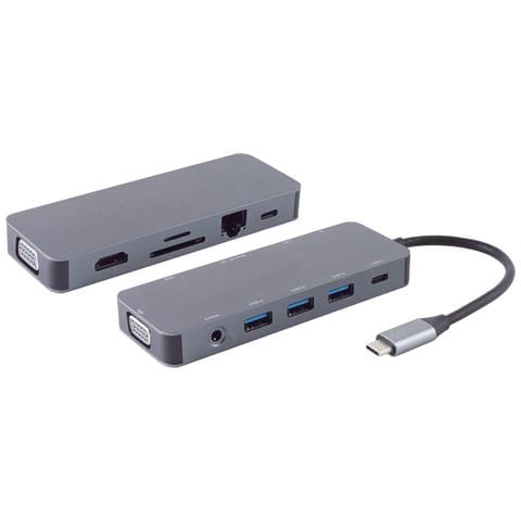14-05028 replicatore di porte e docking station per laptop Cablato USB 3.2 Gen 1 (3.1 Gen 1) Type-C Grigio - Foto 1