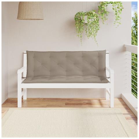 Cuscini Panca Da Giardino 2pz Tortora 150x50x7cm Tessuto Oxford - Foto 1