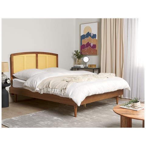 Letto Rattan Varzy 160 X 200 Cm Marrone - Foto 1