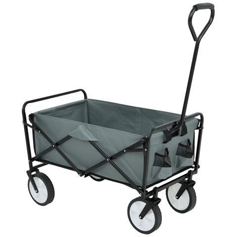 Carrello da Spiaggia Pieghevole TYRS con Ruote in Plastica, Portata Massima 110 kg, Colore Grigio - Foto 1