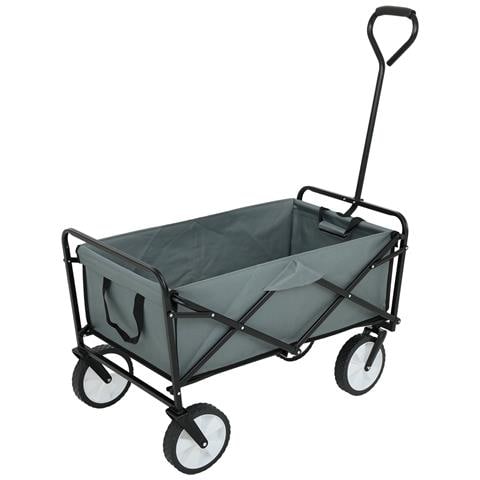 Carrello da Spiaggia Pieghevole TYRS con Ruote in Plastica, Portata Massima 110 kg, Colore Grigio - Foto 2