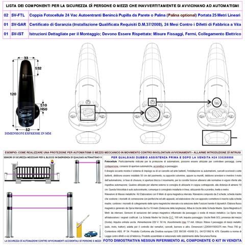 Fotocellule Orientabili 180° In Orizzontale Due Coppie Tx E Rx Portata 20 Metri Controllo Movimento Sicurezza Cancello - Foto 4