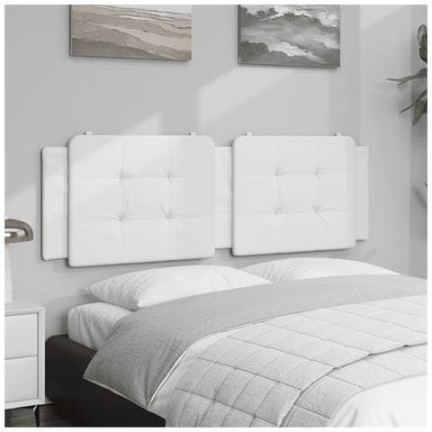 Cuscino Testiera Bianco 160 Cm In Similpelle - Foto 3